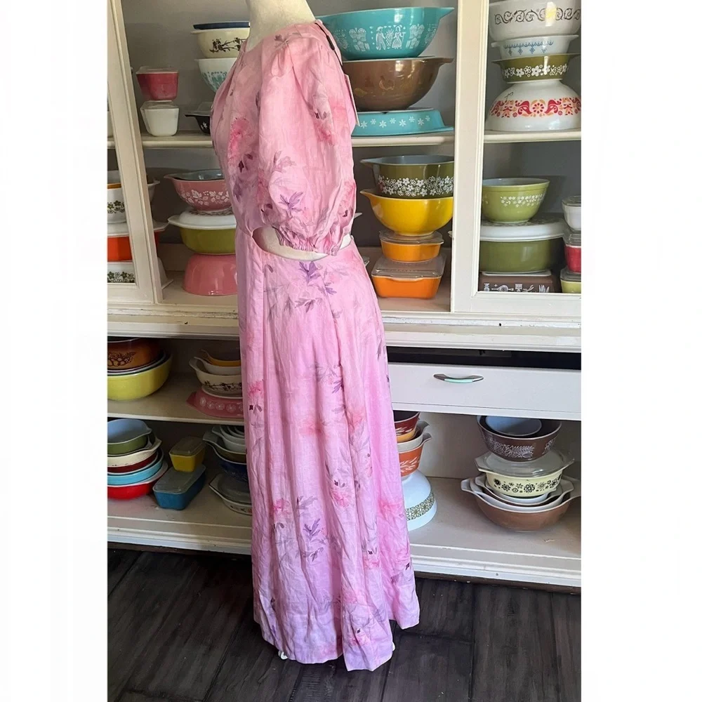 Bardot Malina Floral Midi Dress In Pink Flora - Size 8